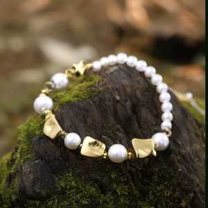 Bracelet en perles en acier inoxydable 316L plaqué or PVD, bijoux durables et résistants pour femmes - Product Image 3