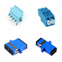 Adaptador de Fibra Óptica FTTH SC/LC/FC/ST, Conector de Material PBT/PC con Obturador, Baja Pérdida de Inserción, Tipo de Fibra DK G657A1, RoHS 2.0