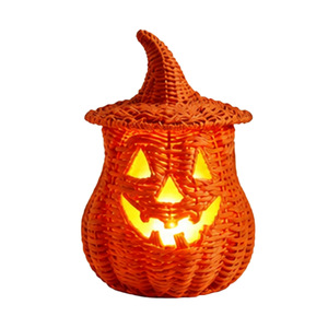 Lámpara de Resina con Forma de Calabaza de Halloween, Sombrero de Bruja, Cara Recortada, Brillante, Funciona con Pilas, Decoración para Fiestas - Product Image 2