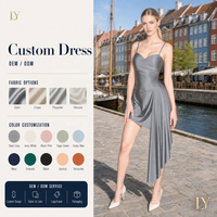 Robe en satin sur mesure à bretelles spaghetti et décolleté plongeant en V pour la vente en gros