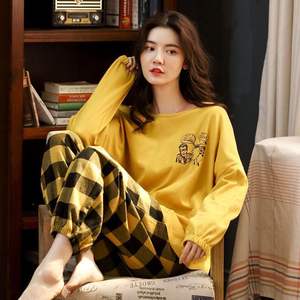 Ensembles de vêtements de nuit Pyjamas Femme Printemps et Automne Tenue à manches longues célèbre sur Internet Vêtements de maison Pyjamas deux pièces - Product Image 6