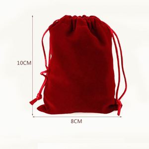 Sac cadeau en velours floqué de couleur bordeaux avec logo personnalisé de 10 x 12 cm, pochette en velours pour cosmétiques et bijoux - Product Image 3