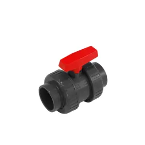 Hochwertiges manuelles Wasserversorgungsventil mit Werkspreis allgemeine Anwendung PVC Doppelverschluss-Kugelventil