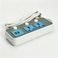 Stop Kontak Listrik Anjehold Factory Wholesale Independent Switch Power Strip 2 Outlet 2 USB Multi Plug Extension Socket untuk Rumah dan Kantor