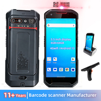Escáner de Códigos de Barras 1D 2D QR, Terminal PDA Resistente, Android 13, 5200mAh, IP67, NFC, 4G, para Logística, Almacenamiento y Comercio Minorista