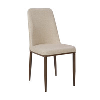 Chaise de salle à manger au design simple et moderne avec assise en cuir synthétique et pieds arrière en métal