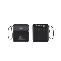 Batterie externe 10000 mAh au design mignon avec câbles intégrés, charge rapide, chargeur de téléphone portable portable pour les voyages, prise en charge OEM