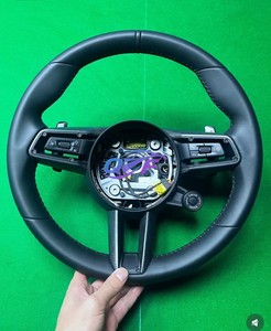 Volant en cuir noir adapté aux Por-<span class=keywords><strong>sc</strong></span>-hes Panamera Cayenne Macan Taycan Cayman Boxster Carrera997 <span class=keywords><strong>911</strong></span> 991 718 996 987 - Product Image 1
