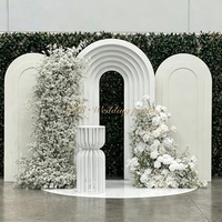 BK-147 Fournisseur en gros de fournitures de décoration événementielle, panneau de fond d'arche blanc, support d'arche ronde pour scène de mariage