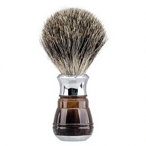 Poignée de brosse à raser en poils de blaireau à pointe argentée 20 mm – Outil de toilettage pour homme pour rasage humide - Product Image 5