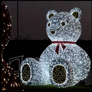 Grand motif lumineux en forme d'ours pour la décoration de Noël en extérieur - Product Image 2