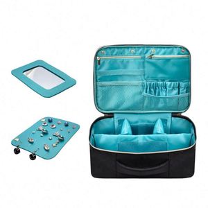 BSCI factory Custom Travel Jewelry Organizer Case for Earrings,Necklace,<b>Rings</b>,<b>Watch</b> - Girl Portable Jewelry Case - Product Image 2