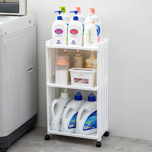 Estante de almacenamiento móvil de plástico PP para baño y cocina con ruedas, organizador multifunción de artículos diversos, carrito de fácil montaje - Product Image 4