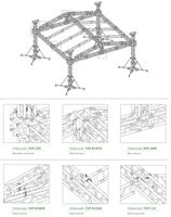 Estructura de Iluminación Portátil de Aleación de Aluminio de 290x290x3000mm para Soporte de Fondo de Boda