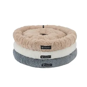 LS Peppy Buddies Anti-Anxiety Furry Round Pet Bed Plush Bed Cheap Price Calming Dog Bed