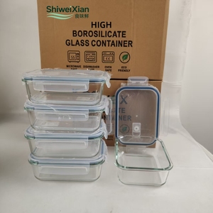 Heat Resistant Microwave <strong>Bowl</strong> <strong>With</strong> <strong>Lid</strong> <strong>Borosilicate</strong> Glass Lunch Box Glass Food Container Set - Product Image 6