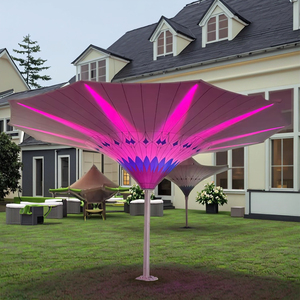 Parasol rond de luxe de qualité supérieure pour l'extérieur, forme de fleur, hôtel, LED, <span class=keywords><strong>tulipe</strong></span>, imperméable, avec lumière LED - Product Image 2