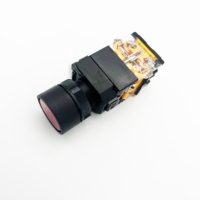 Interrupteur à bouton-poussoir lumineux momentané LAY50-22C-11D, cadre plat noir 22 mm, LED 6V 12V 24V 36V 48V 110V 127V 220V 380V