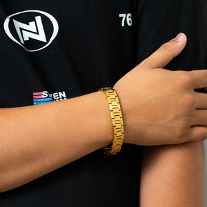 Bracciale catena maglie unisex, bracciale <span class=keywords><strong>acciaio</strong></span> inox ipoallergenico, bracciale moderno personalizzabile per ingrosso. - Product Image 6