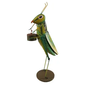 Metal Green Grasshopper Garden Yard Lawns Art Decor Grasshopper Hanger Insect Sculpture Outdoor Wall Decor Terraces