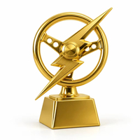 Trophée personnalisé en métal doré poli, écologique, moderne et abstrait, pour la récompense des stars du badminton, des événements académiques, des cadeaux d'accueil d'entreprise
