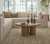 Table basse rustique moderne en bois naturel, ensembles de meubles pour le salon, table basse ronde en bois