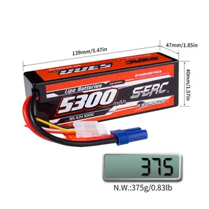 SUNPADOW 3S Lithium-ion Battery For RC Vehicles Car Truck Tank Truggy Buggy With 5300mAh 11.1V 100C With EC5 Lipo Battery