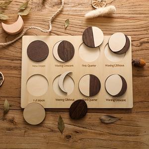 Casse-tête en bois inspiré de la phase de lune <span class=keywords><strong>Montessori</strong></span> Jouet éducatif d'<span class=keywords><strong>astronomie</strong></span> précoce pour l'enrichissement cognitif des enfants - Product Image 6