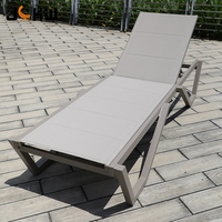 Chaise longue de jardin en aluminium pour villa, hôtel, complexe hôtelier, piscine, plage