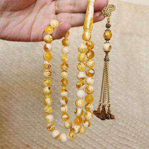 Cadena musulmana de borlas, borlas de piedra de <span class=keywords><strong>lince</strong></span> de Arabia Saudita, Rosario redondo de cuentas de ámbar Kehribar, Tasbeeh - Product Image 3