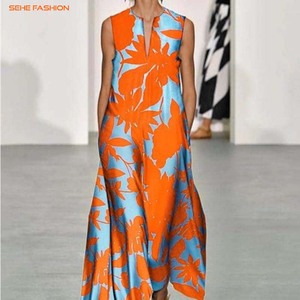 Vestidos Casuales Estampados Africanos con Cuello en V y Corte en A para Mujer Talla Grande - Product Image 5