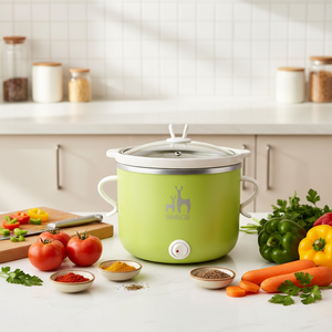 <span class=keywords><strong>Olla</strong></span> de Cocción Lenta Eléctrica Verde para Niños, Temporizador, Capacidad de 1L, Recipiente Interior de Cerámica, Calentamiento Tridimensional, Pequeña <span class=keywords><strong>Olla</strong></span> de Cocina Doméstica - Product Image 1