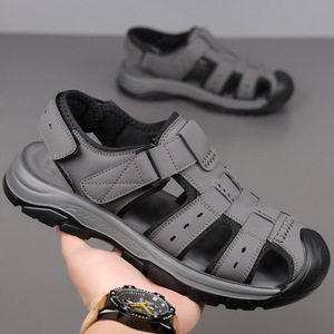 Sandalias de Punta Cerrada para Hombre, Transpirables, con Parte Superior de PU, Suela de Goma, Correa con Hebilla, Ligeras y Antideslizantes para Verano - Product Image 4