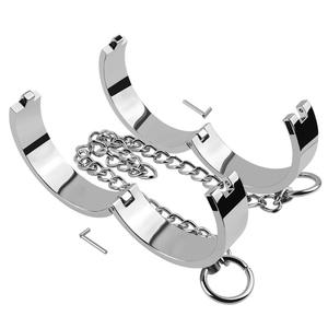 SM BDSM 페티쉬 속박 수갑 SM BDSM 게임 커플 유혹 침대 구속 키트 금속 발목 커프스 섹스 토이 성인 게임 % - Product Image 2