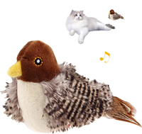 Jouets pour chats : Bâton de chatouillage sonore sensible au toucher, jouets de dentition en feutre et peluche, simulation d'oiseau, hérisson, poisson-bouffant