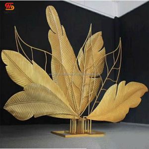 Suave Venta caliente forma de pluma boda Metal telón de fondo boda escenario fiesta Decoración - Product Image 1