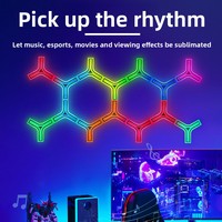 Lampe d'ambiance de jeu Esports irisée en forme de Y, activée par le son, contrôle par application/voix, murale