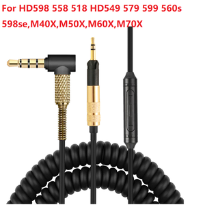 Cable de Audio de 1,4 m y 3,5mm con Cable de resorte de Control de voz para HD598 558 518 HD549 579 599 560s M40x M50x M60x <span class=keywords><strong>M70x</strong></span> - Product Image 2