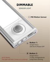 Lampu Kabinet Sensor Tubuh Pintar, Lampu Malam Pengisian Daya Nirkabel untuk Lemari Dapur dan Samping Tempat Tidur