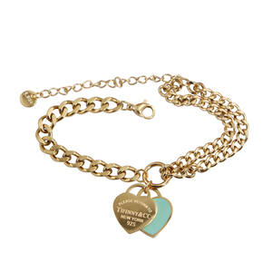 Bracciale con ciondolo a cuore in acciaio inossidabile placcato oro, novità 2025, impermeabile, <span class=keywords><strong>per</strong></span> <span class=keywords><strong>uomo</strong></span> e donna, regalo di <span class=keywords><strong>San</strong></span> <span class=keywords><strong>Valentino</strong></span>, trendy, all'ingrosso - Product Image 1