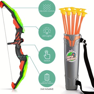 Ensemble de jouets <span class=keywords><strong>arc</strong></span> et flèches, 10 flèches, jouet de tir à l'<span class=keywords><strong>arc</strong></span> avec lumière LED, <span class=keywords><strong>jeu</strong></span> de tir interactif familial pour l'intérieur et l'extérieur - Product Image 3