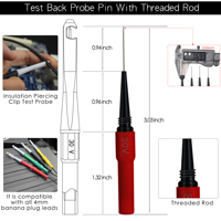 Kit de cordons de test pour multimètre Sonde de filetage remplaçable Pince crocodile test Ligne de test pour crochet