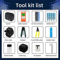 FTTH Fiber Optic Cable Cutting Knife Fiber Optic Tool Set 6C with Power Meter VFL10mw Stripper Fiber Optic Tool Set Tools