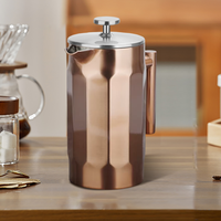 Presse française portable en métal brun de 12 oz 350 ml Prensa De Cafe Francesa avec filtration à double paroi pour fournisseur de confiance de voyage