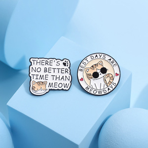 Spille con risvolto in smalto personalizzato "il mio migliore amico è gatto" spille in metallo scritte con stampa UV a tema fatato regali creativi per bambini <span class=keywords><strong>amici</strong></span> - Product Image 5