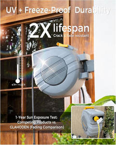 Tuyau d'arrosage en caoutchouc durable, enrouleur de tuyau rétractable automatique mural, norme CNS pour l'irrigation et le lavage de voitures - Product Image 3