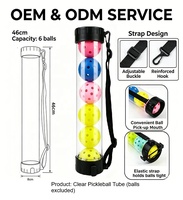 OEM ODM Collecteur de balles de pickleball portable avec sangle d'épaule, léger, en PC, pour 6 balles