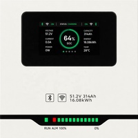 Batterie de stockage d'énergie solaire domestique hybride LiFePO4 51,2 V 314 Ah 16 kWh avec BMS intelligent intégré, étanche IP65, CAN, RS485, 6000 cycles