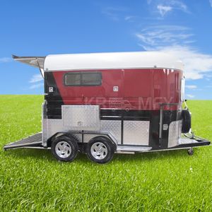 Horse Trailer Living Quarters Luxury Solid Rubber Tires 2000kg Load Capacity 4-6 Seats Straight Load Australia Camp Horse <b>Float</b> - Product Image 5