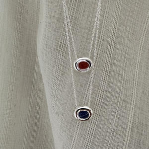 S925 plata esterlina versión coreana nicho ágata collar Simple Retro INS estilo Blogger clavícula cadena moda colgante collares - Product Image 1